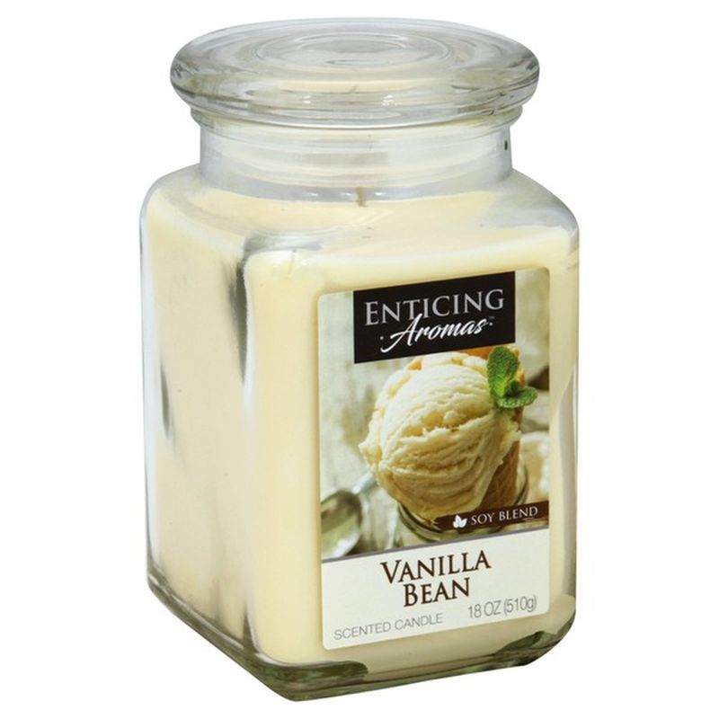 Enticing Aromas Scented Candle, Vanilla Bean, Soy Blend (18 each