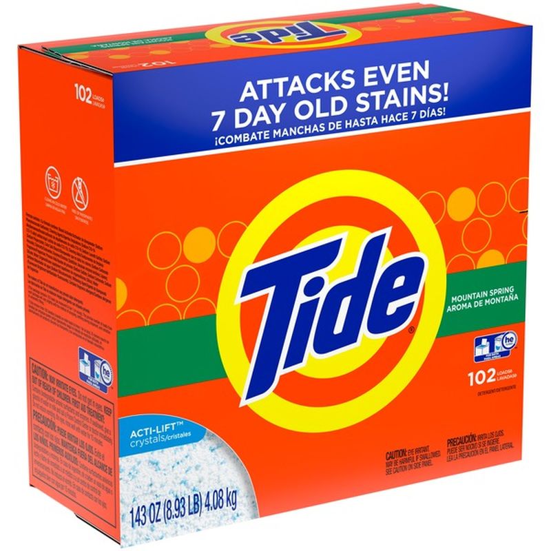 Tide Powder Laundry Detergent, Mountain Spring (143 oz) - Instacart