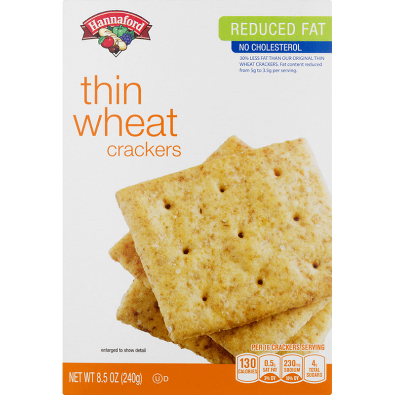 Hannaford Crackers, Reduced Fat, Thin, Wheat (8.5 oz) Instacart