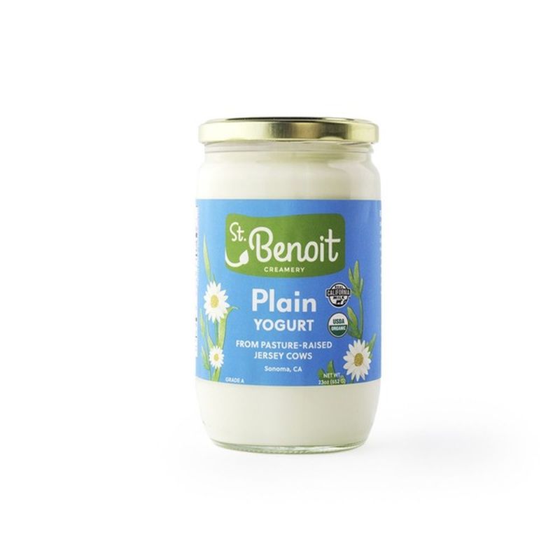 St. Benoit Creamery Plain Yogurt, Organic, A2, Pasture Raised (23 oz