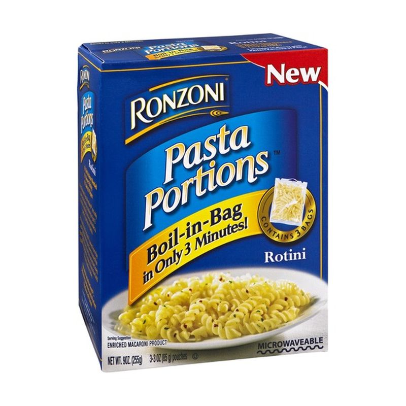 Ronzoni Pasta Portions Enriched Macaroni Product Rotini BoilinBag 3