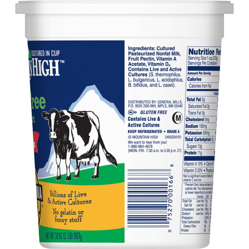 Mountain High Yoghurt, Fat Free, Plain (32 oz) from Sprouts Farmers