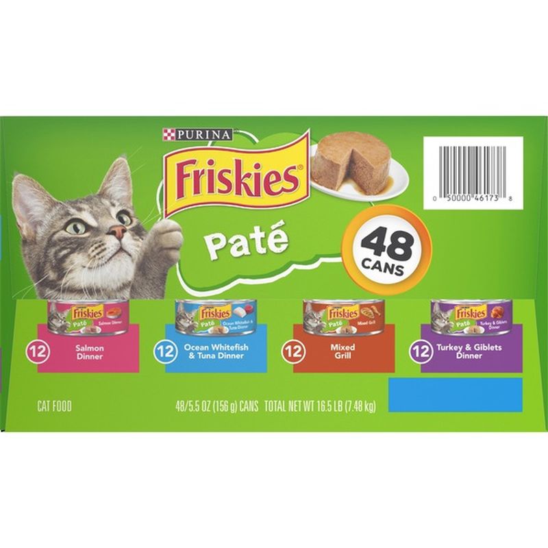 Purina Friskies Pate Wet Cat Food Variety Pack, Salmon, Whitefish