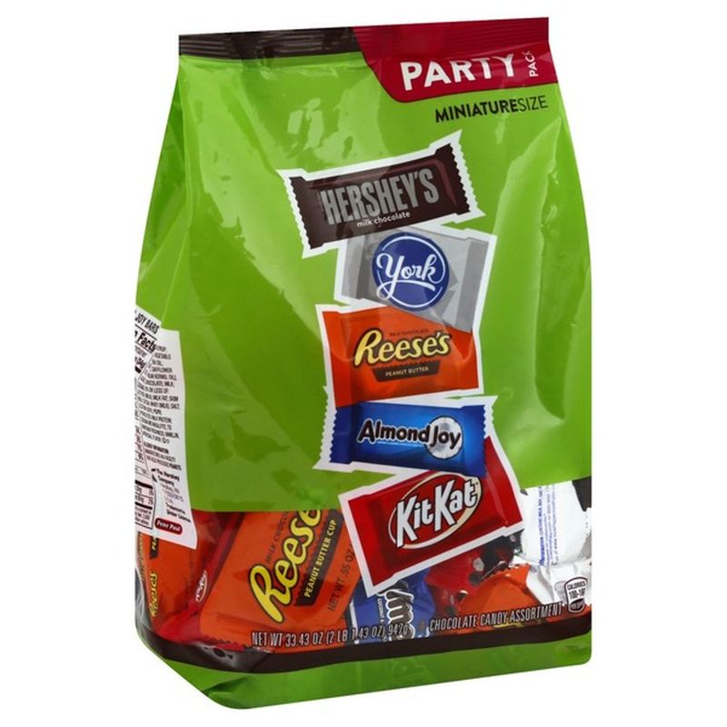 Hershey Chocolate Candy, Assortment, Miniature Size, Party Pack (33.43 ...