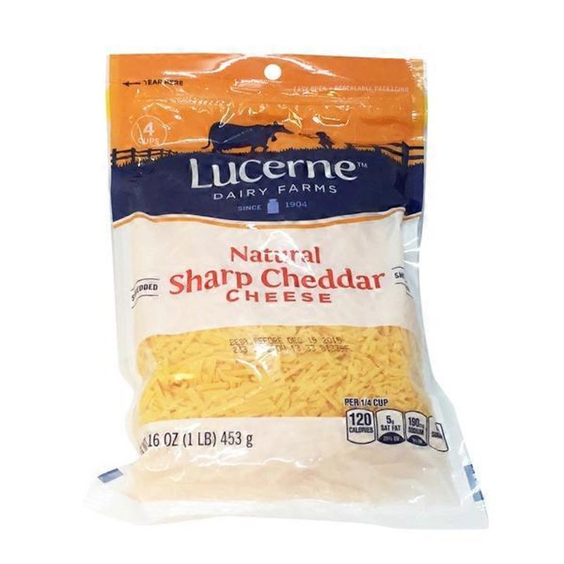Lucerne Shredded Cheese, Sharp Cheddar (16 oz) Instacart