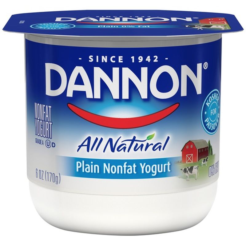 Dannon All Natural Plain Nonfat Yogurt (6 oz) Instacart
