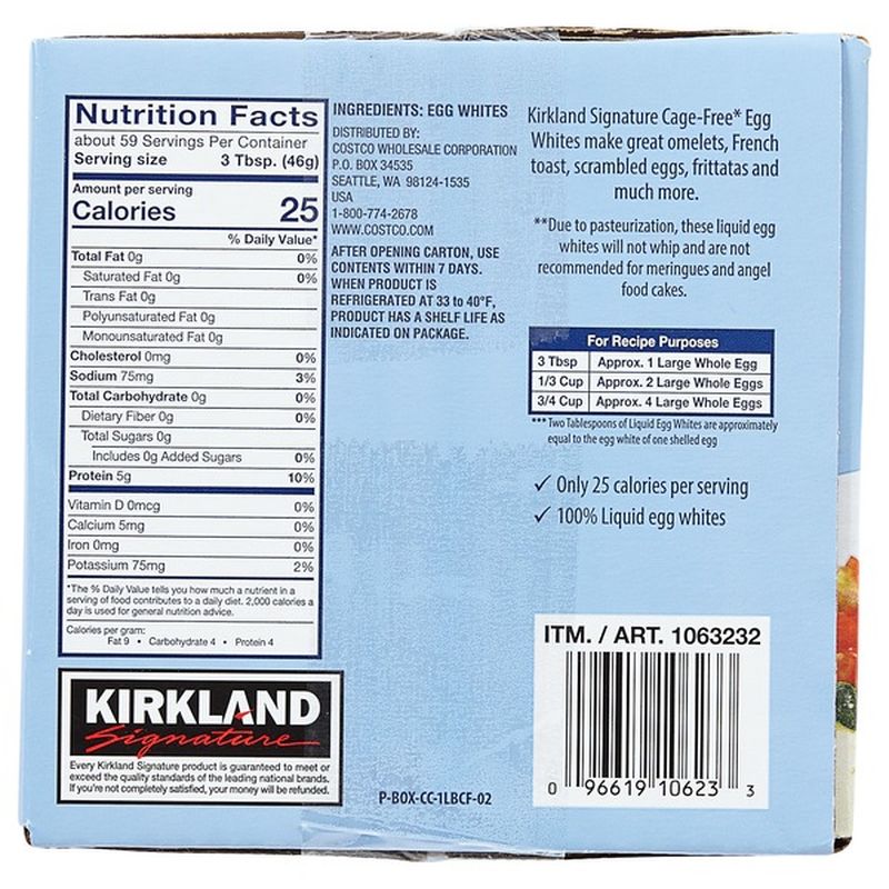 Kirkland Signature Cage Free Egg Whites