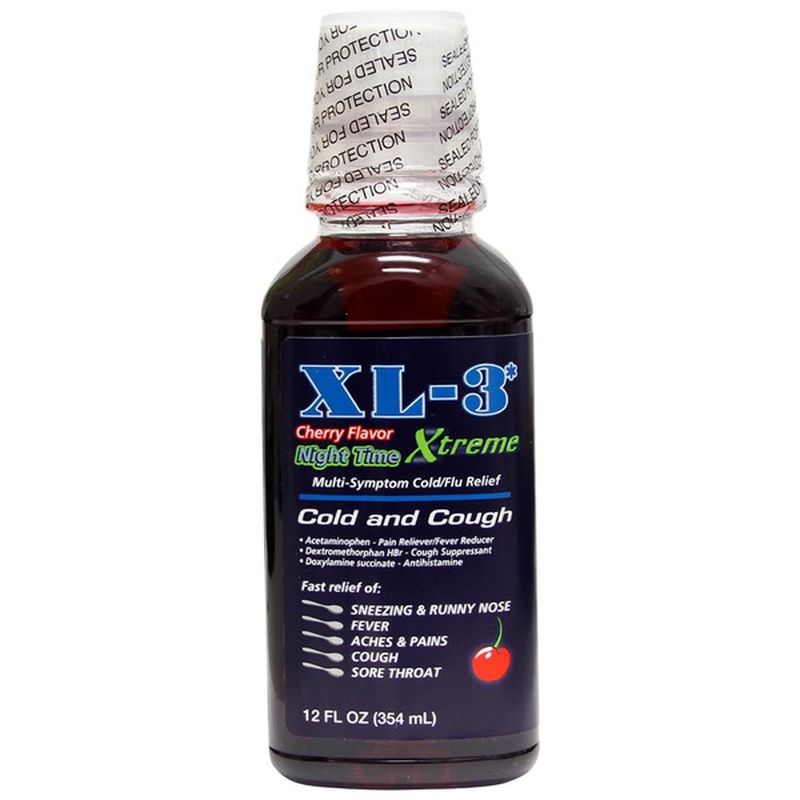 Xl 3 Cold and Cough, Xtreme, Night Time, Cherry Flavor (12 oz) Instacart