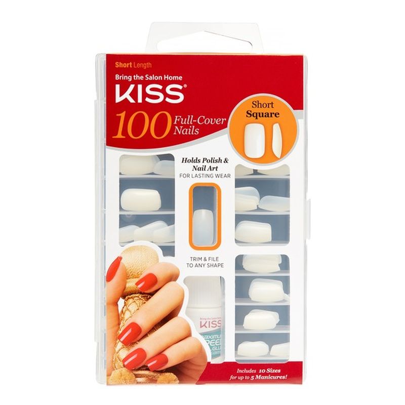Kiss Nail Kit, FullCover, Short Square (1 each) Instacart