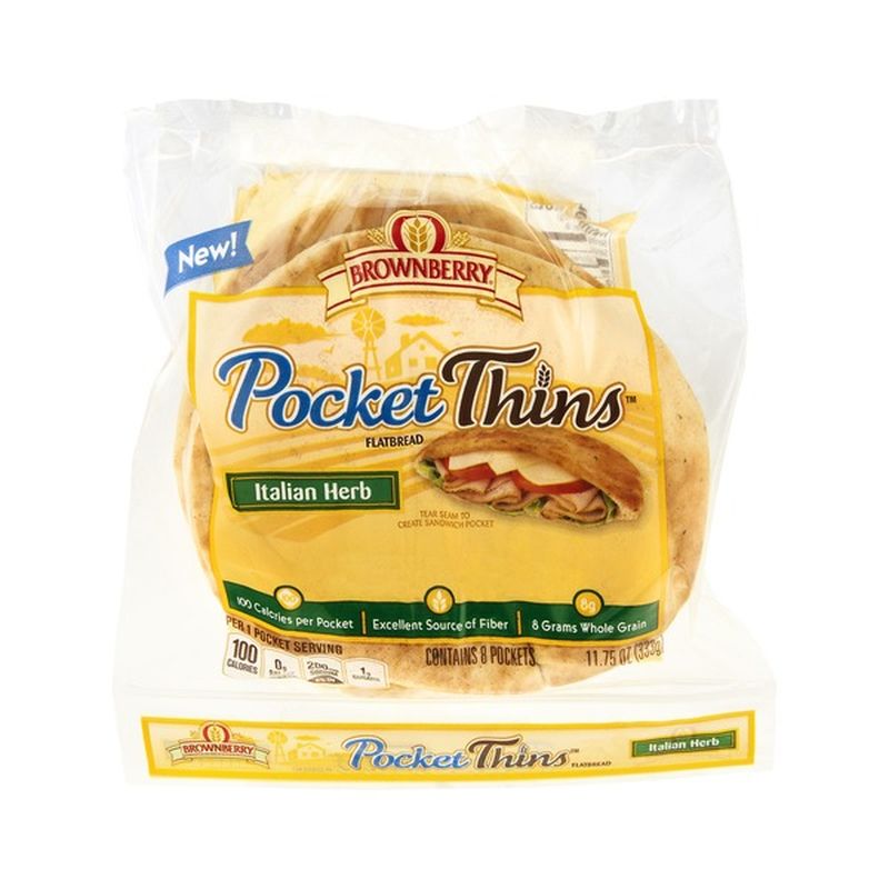 Brownberry/Arnold/Oroweat Pocket Thins Flatbread Italian Herb 8 CT