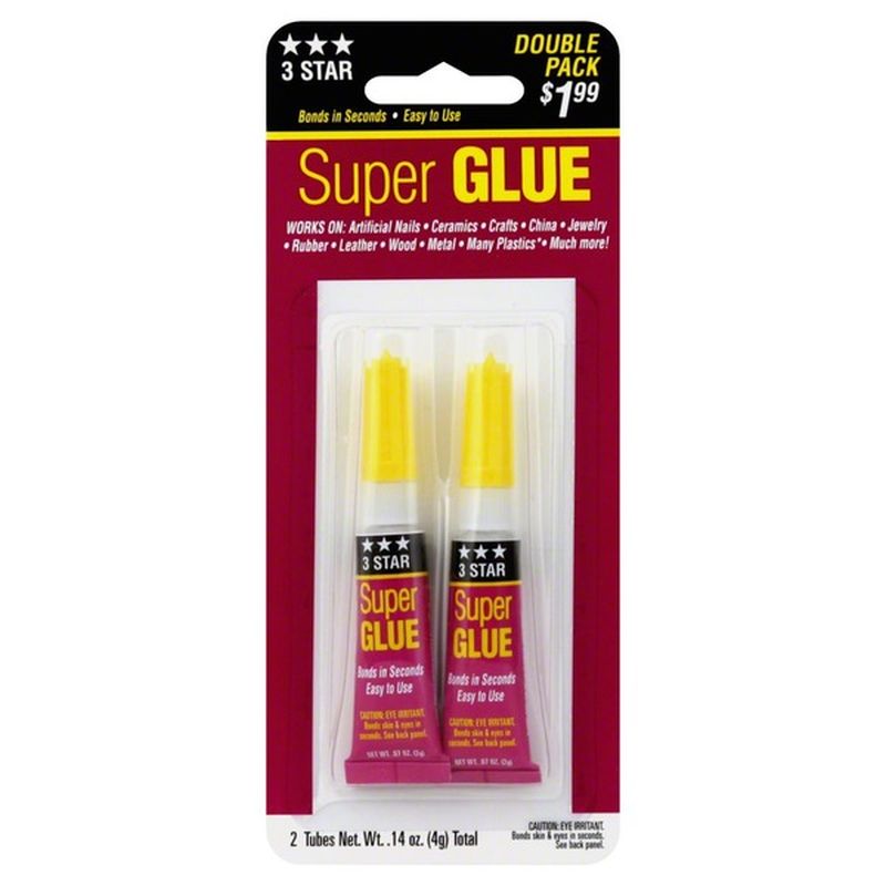 3 Star Super Glue, Double Pack (0.07 oz) Instacart