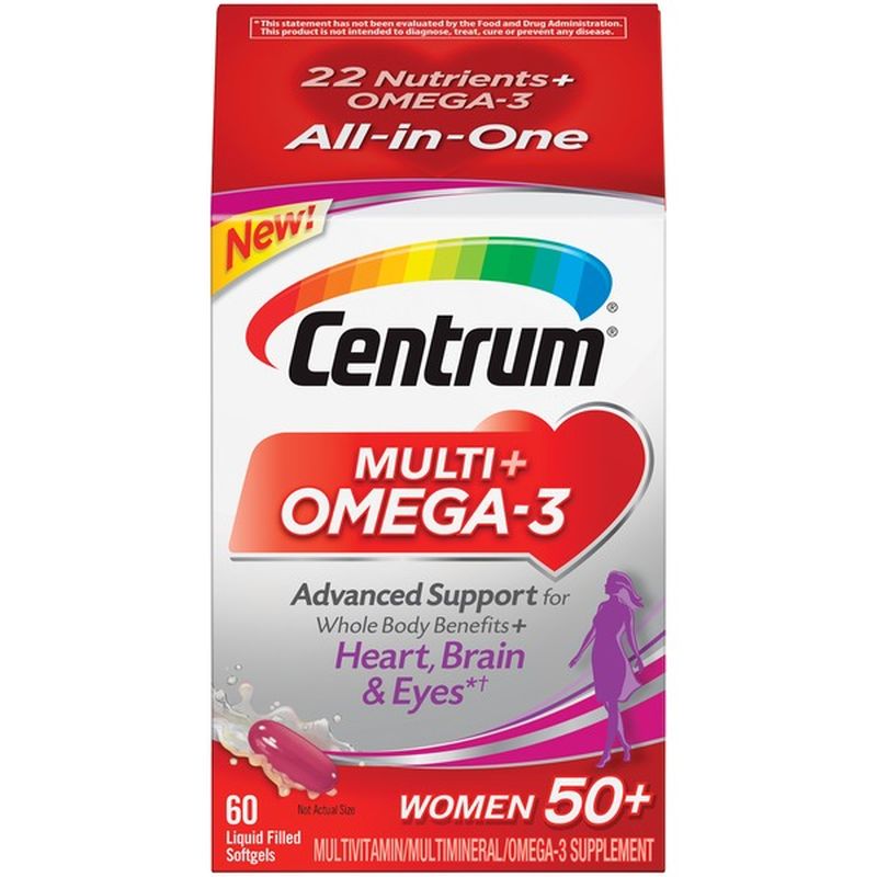 Centrum Adult Multivitamin and Omega3 Supplement for Women 50