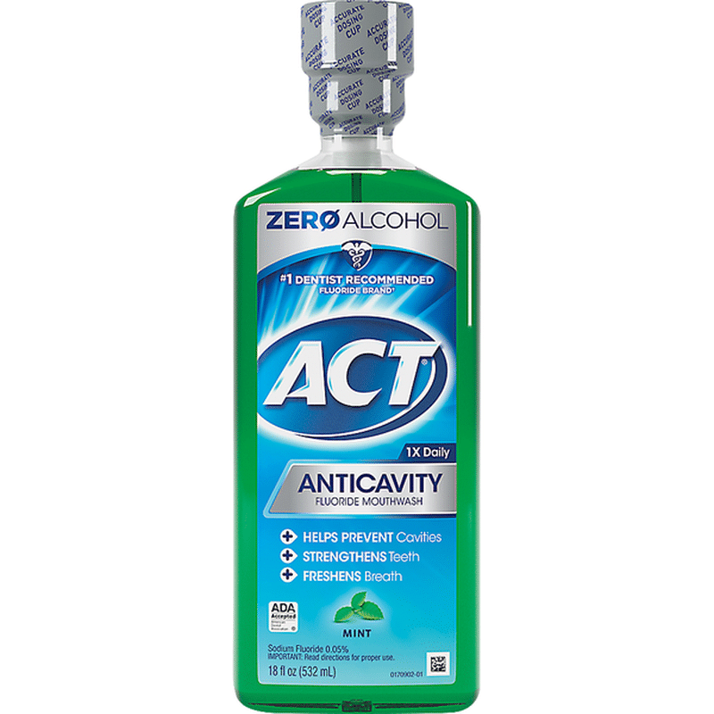 Act Fluoride Mouthwash, Mint, Anticavity (18 fl oz) - Instacart