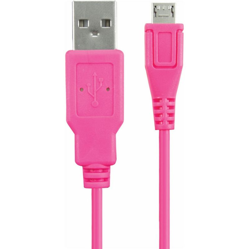Cell Candy Shocking Pink Usb To Micro USB Sync & Charge Cable