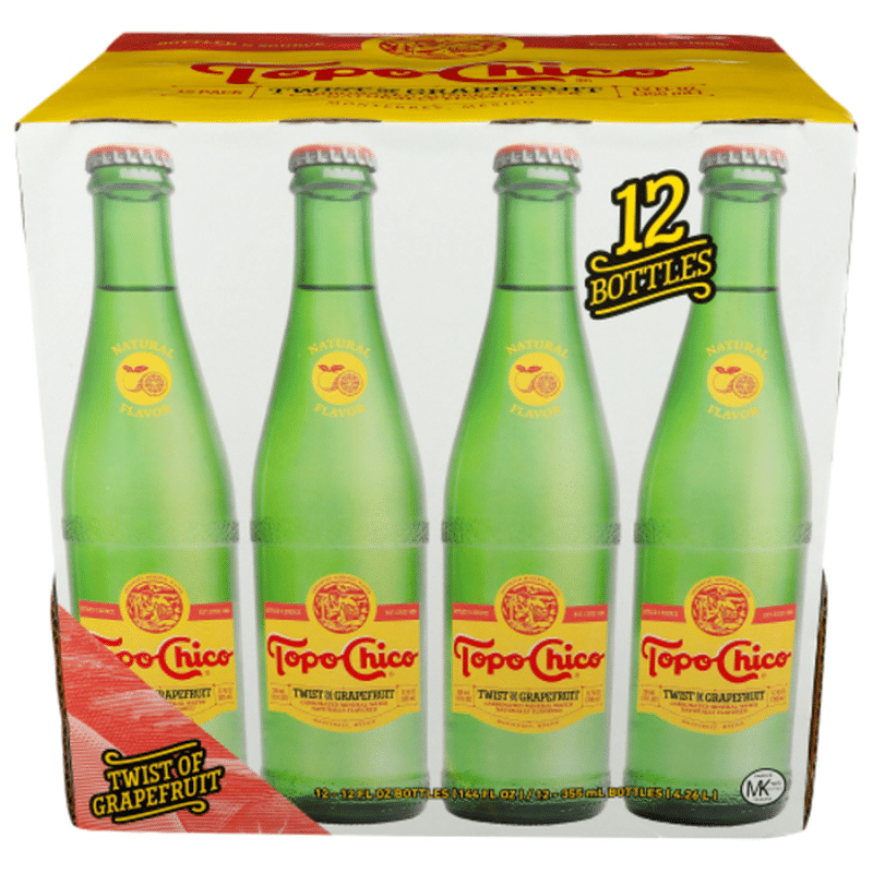 Topo Chico Sparkling Mineral Water Twist Of Grapefruit Glass Bottles
