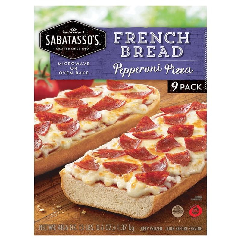 Sabatasso's French Bread Pepperoni Pizza, 48.6 oz