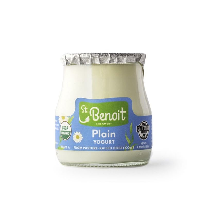 St. Benoit Creamery Plain Yogurt, Organic, A2, Pasture Raised (4.75 oz