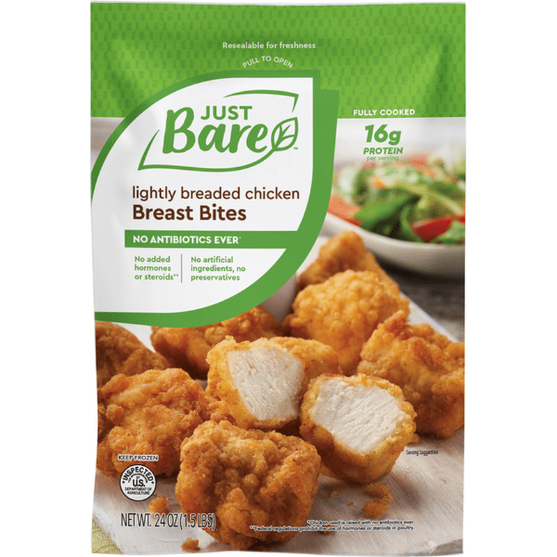 Just Bare Chicken Breast Bites, Lightly Breaded (24 oz) - Instacart