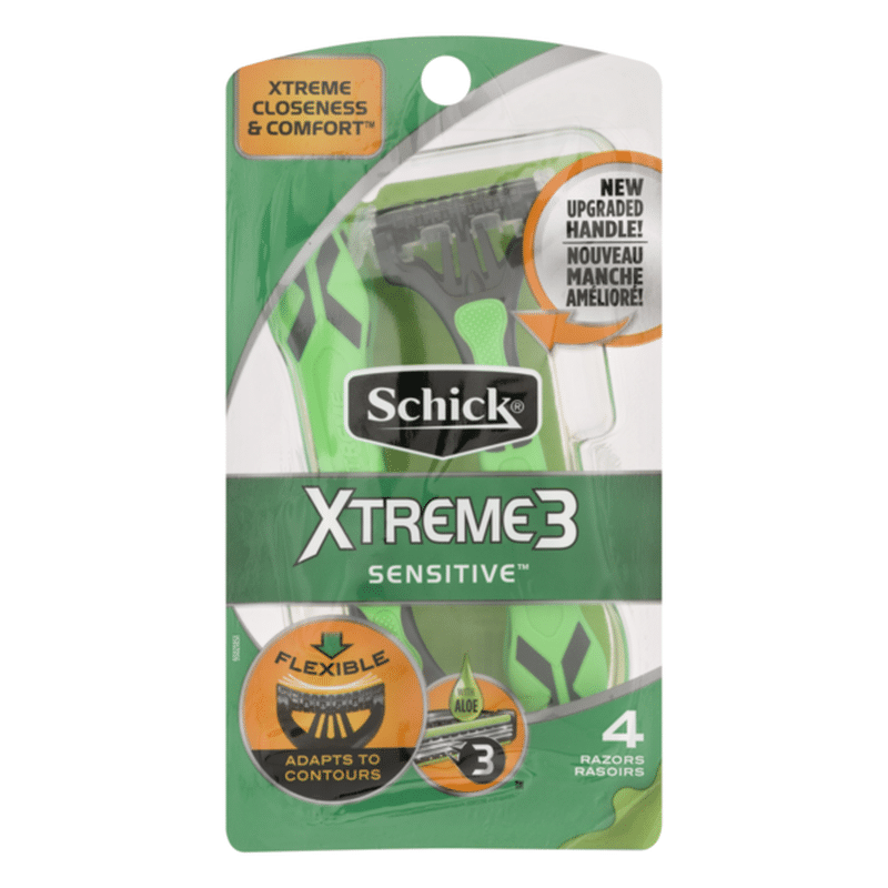 Schick Xtreme 3 Sensitive Skin Men's Triple Blade Disposable Razor (4 ...