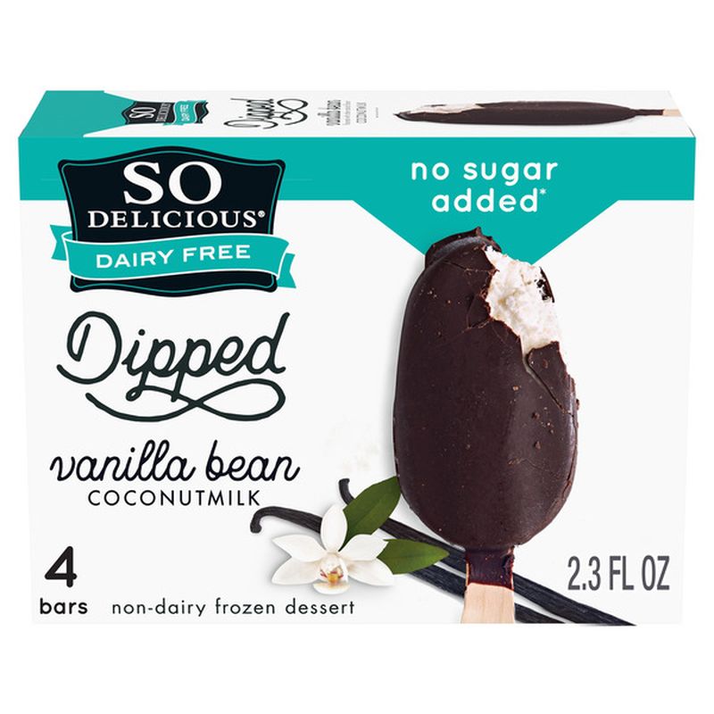 So Delicious Dairy Free Coconutmilk No Sugar Added Dipped Vanilla Bars 