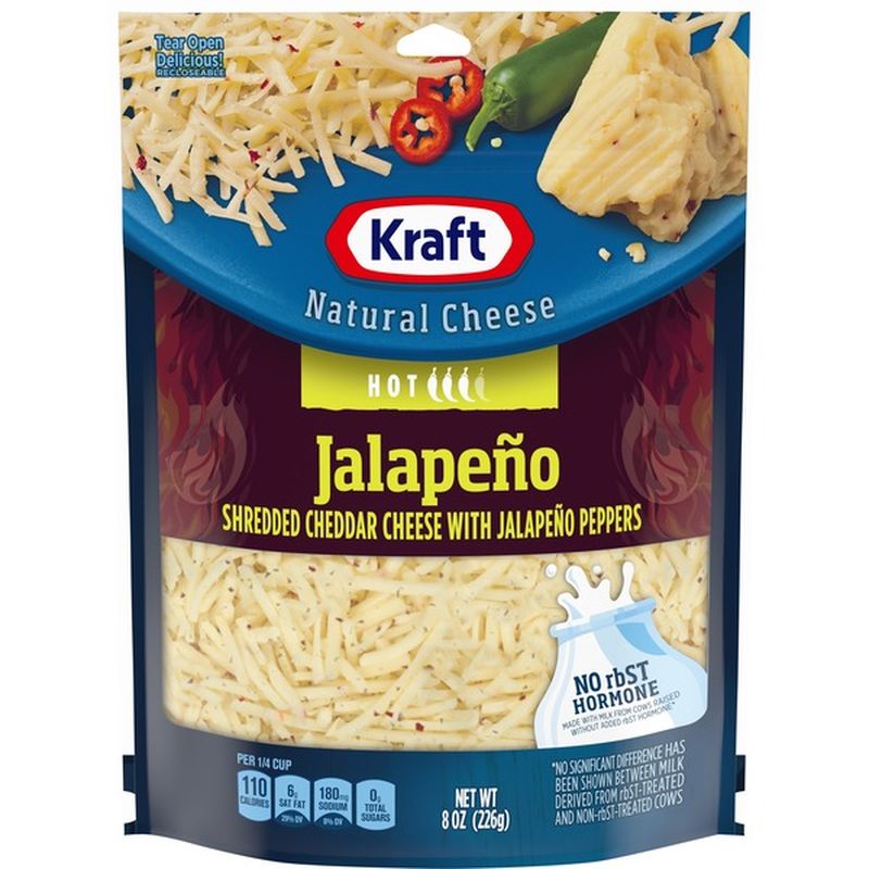 Kraft Jalapeno Cheddar Shredded Cheese with Hot Jalapeno Peppers (8 oz