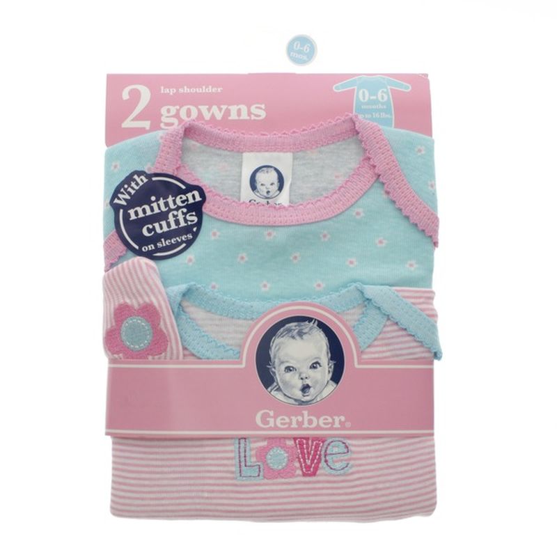 Gerber 0-6 Months Girl's Lap Shoulder Gowns