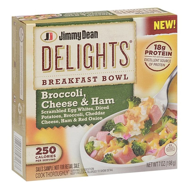 Jimmy Dean Breakfast Bowl, Broccoli, Cheese & Ham, Delights, Box (7 oz