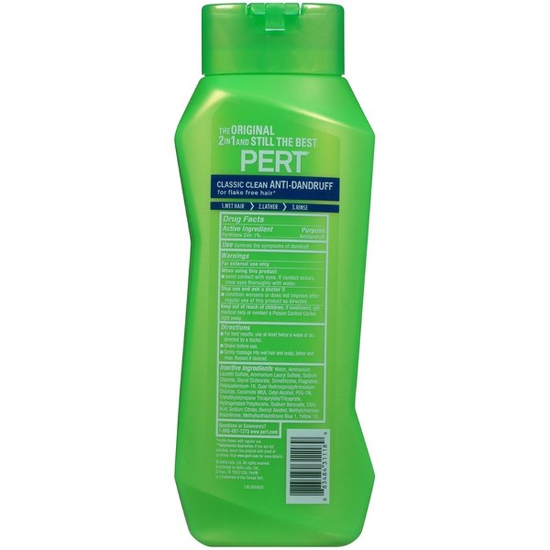Pert Plus Classic Clean AntiDandruff 2 in 1 Shampoo & Conditioner (25.