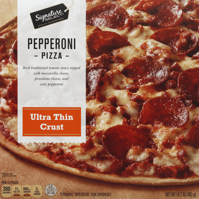 Signature Select Pizza, Pepperoni, Ultra Thin Crust (14.2 oz) Instacart