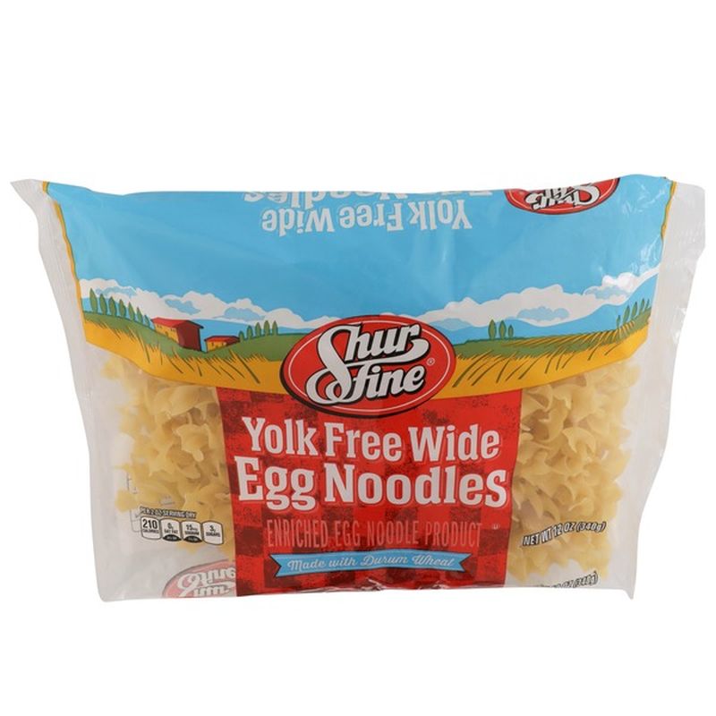 Shurfine Enriched Egg Noodle Product, Yolk Free Wide Egg Noodles (12 oz) Instacart