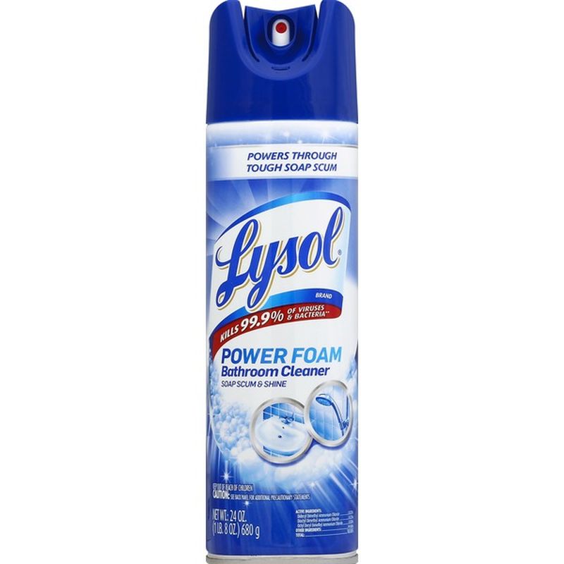 Lysol Power Foam Bathroom Cleaner Soap Scum And Shine 24 Oz Instacart 0467