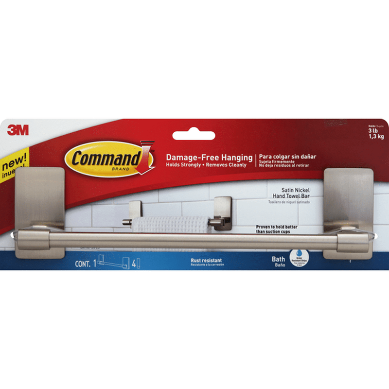 3M Command Hand Towel Bar, Satin Nickel (1 each) Instacart
