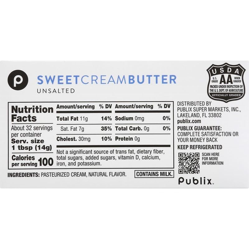 Publix Butter, Sweet Cream, Unsalted (16 oz) Instacart