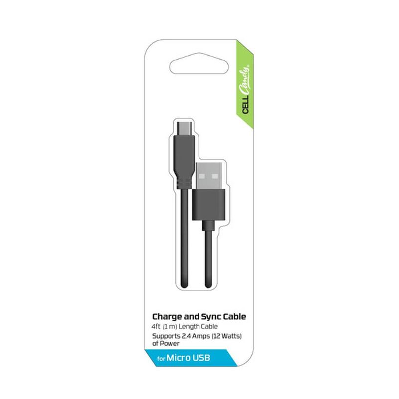 Cell Candy Black Usb To Micro Usb Data Cable