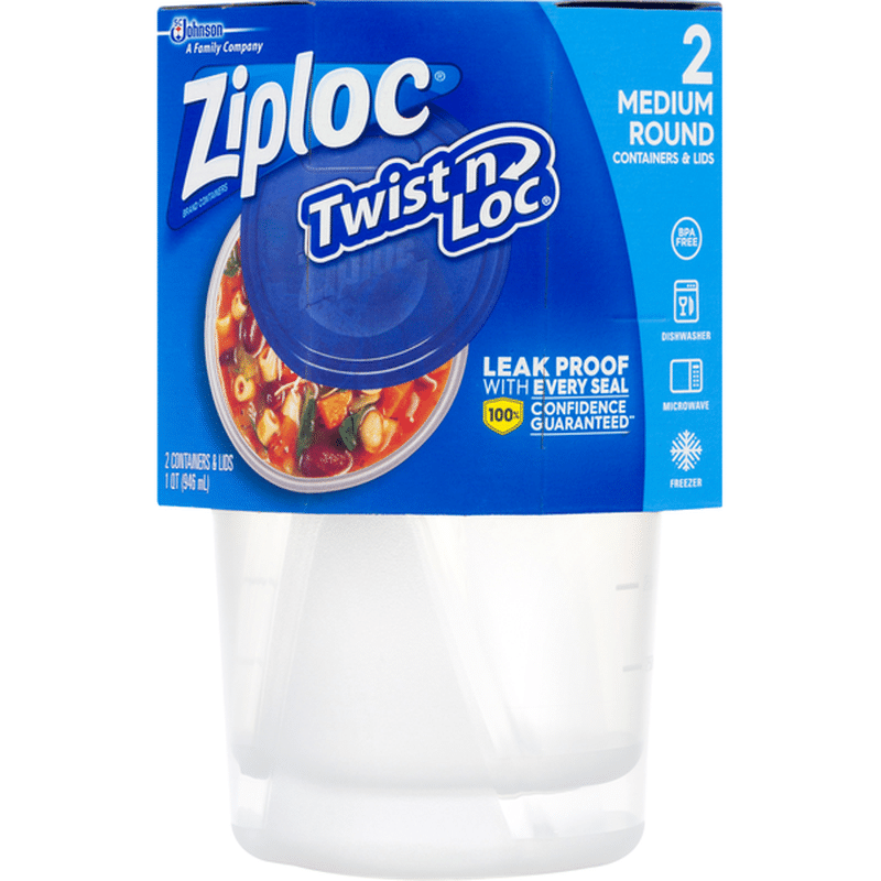 Ziploc Containers & Lids, Medium Round, 1 Quart (1 each) Instacart