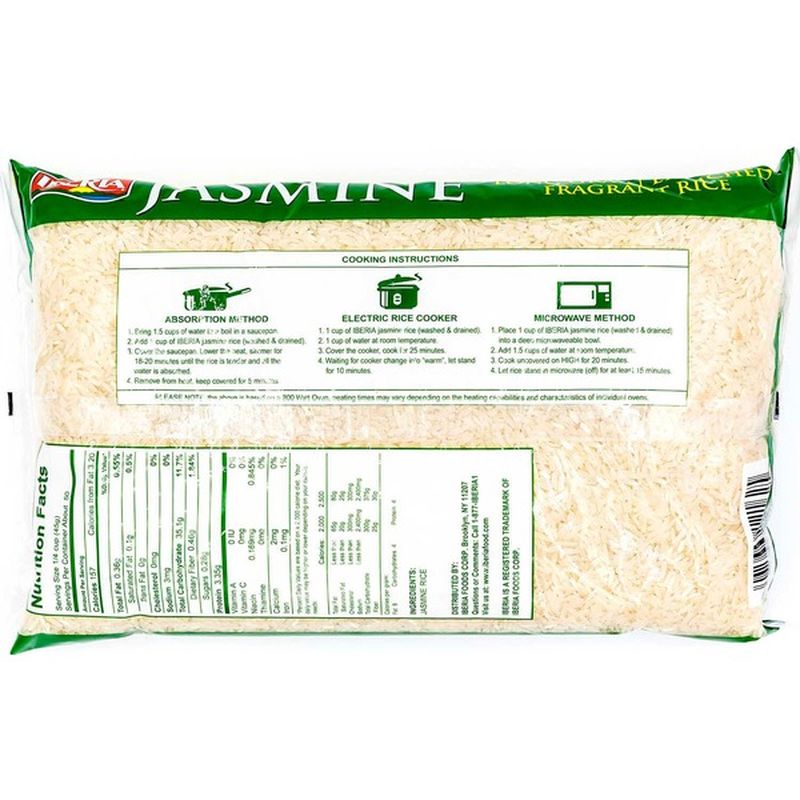 Iberia Jasmine Rice 5 Lbs Long Grain Naturally Fragrant Enriched