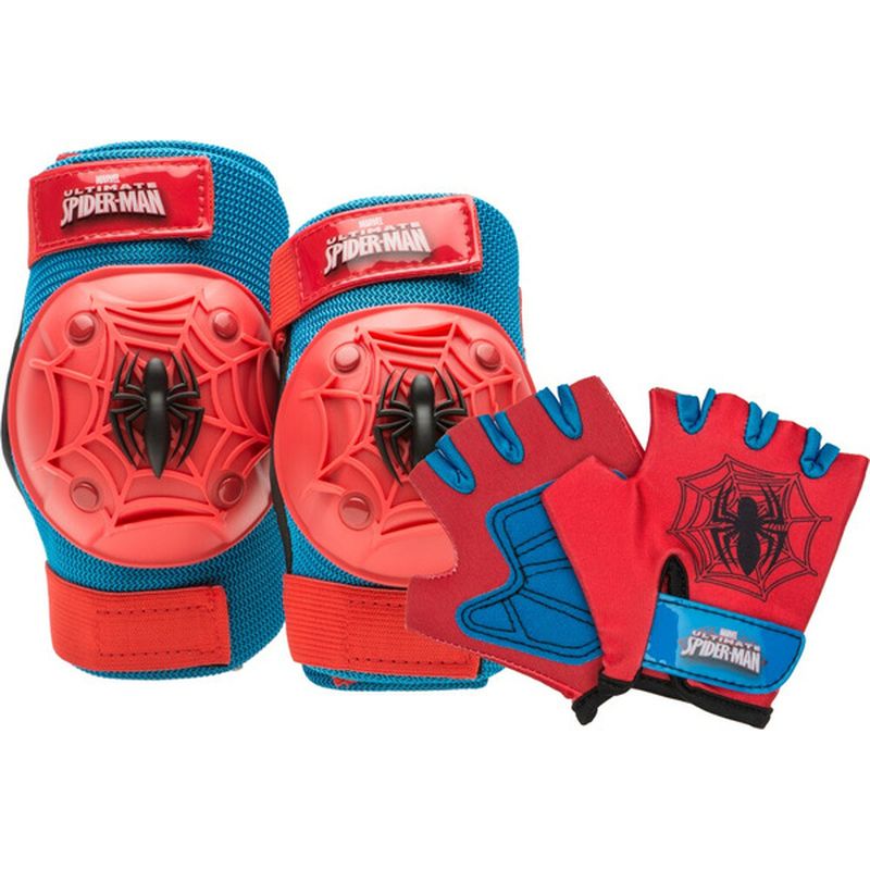 Bell Red & Blue Spiderman Pad & Glove Set for 3+ Years Kids