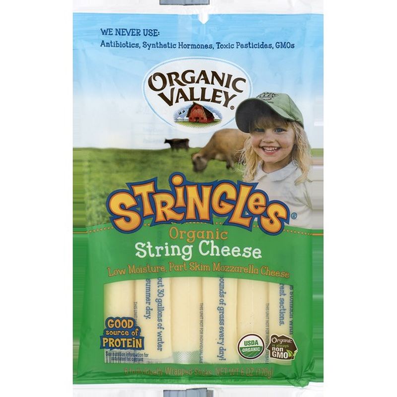 Organic Valley Organic Stringles Low Moisture Part Skim Milk Organic Mozzarella Cheese Sticks