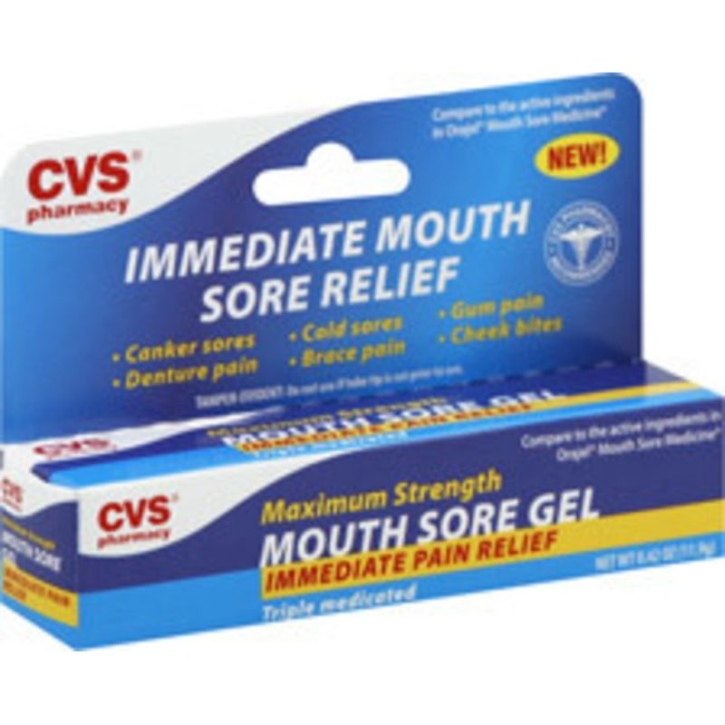 CVS Immediate Pain Relief for Mouth Sores Relief Triple Medicated Mouth Sore Gel (0.42 oz