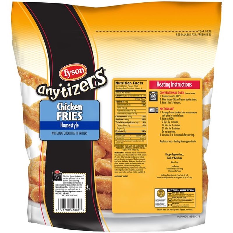 Tyson Anytizers Home-Style Chicken Fries, Frozen (28.05 oz) from Kroger - Instacart