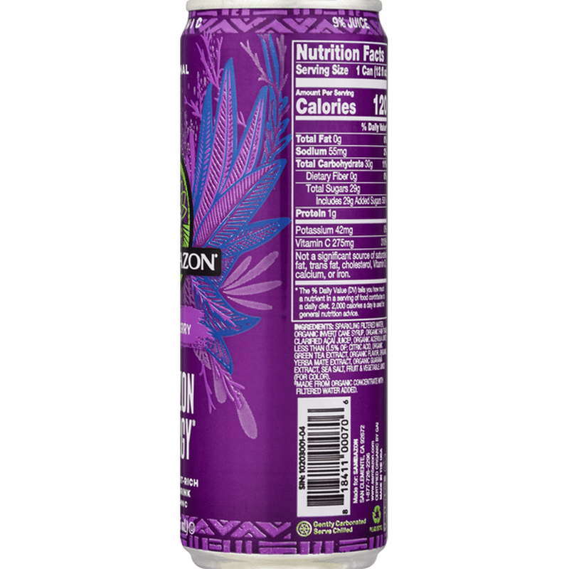 Sambazon Organic Original Amazon Energy Acai Berry Energy Drink (12 oz