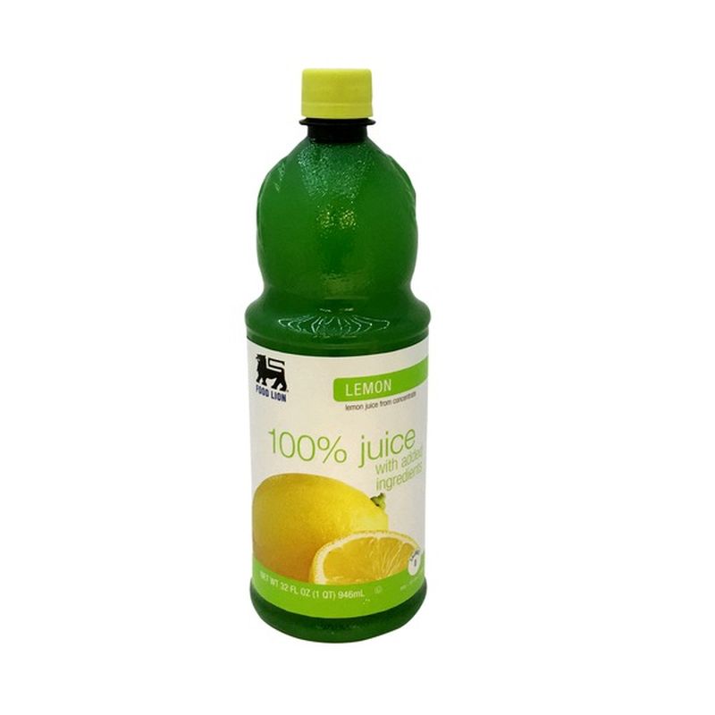 Food Lion 100% Juice, Lemon, Bottle (32 fl oz) from Food Lion - Instacart