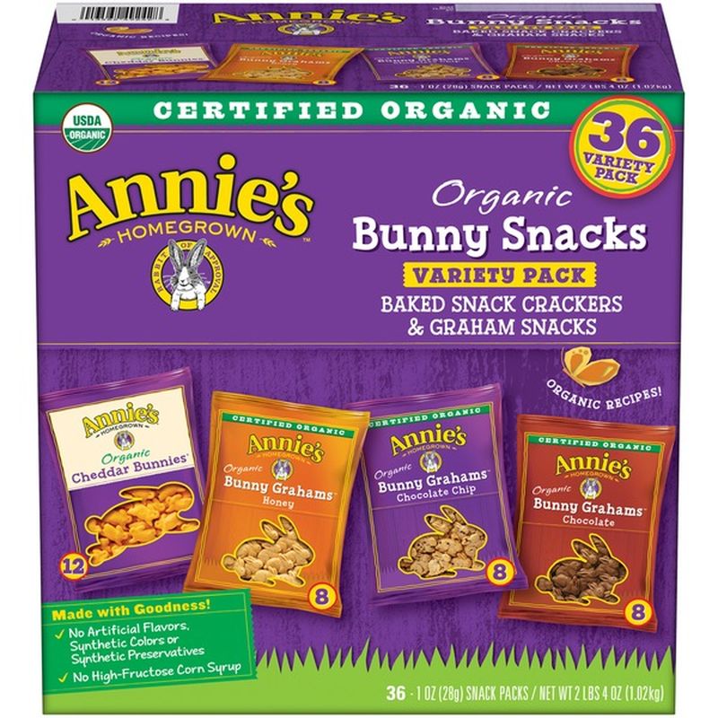 Annie's Homegrown Organic Bunny Snacks Variety Pack Baked Snack