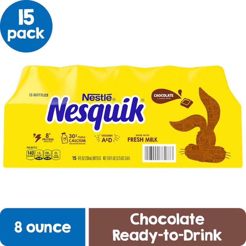 Nestle Nesquik Protein Power Chocolate Milk, Pack of 15 Ready to