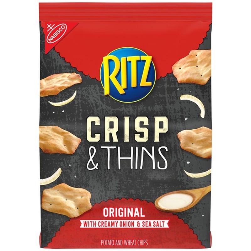 Ritz Crisp & Thins Chips Creamy Onion & Sea Salt Flavor (7.1 oz