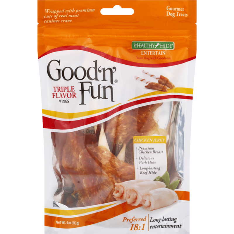 Good N Fun Dog Treats, Gourmet, Triple Flavor Wings (4 oz) - Instacart