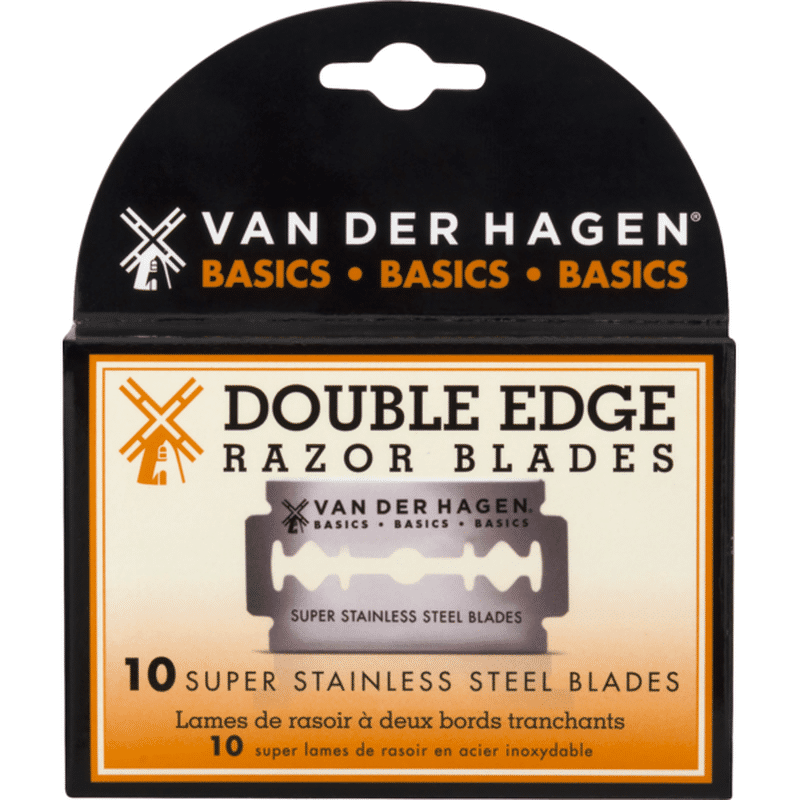 Van Der Hagen Razor Blades, Stainless Steel, Double Edge, Basics, Box