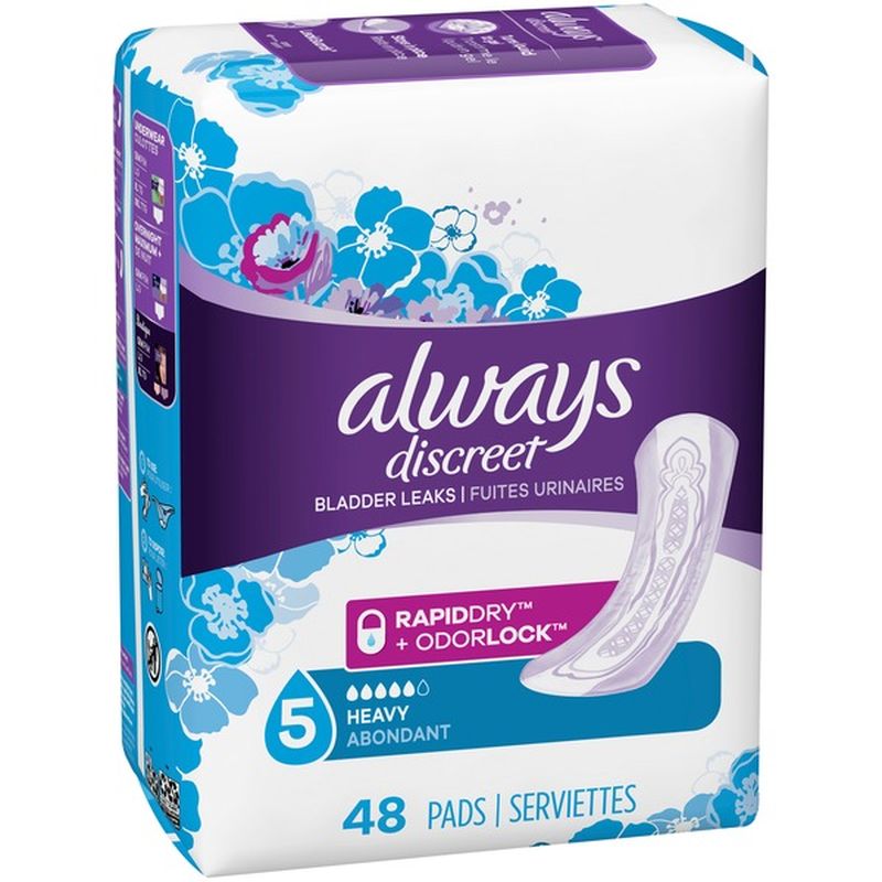 Always Discreet Heavy Incontinence Pads (48 ct) - Instacart