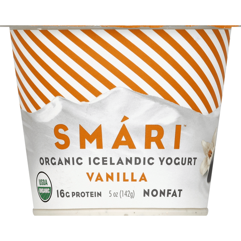 Smari Yogurt, Organic Icelandic, Nonfat, Vanilla (5 oz) Instacart
