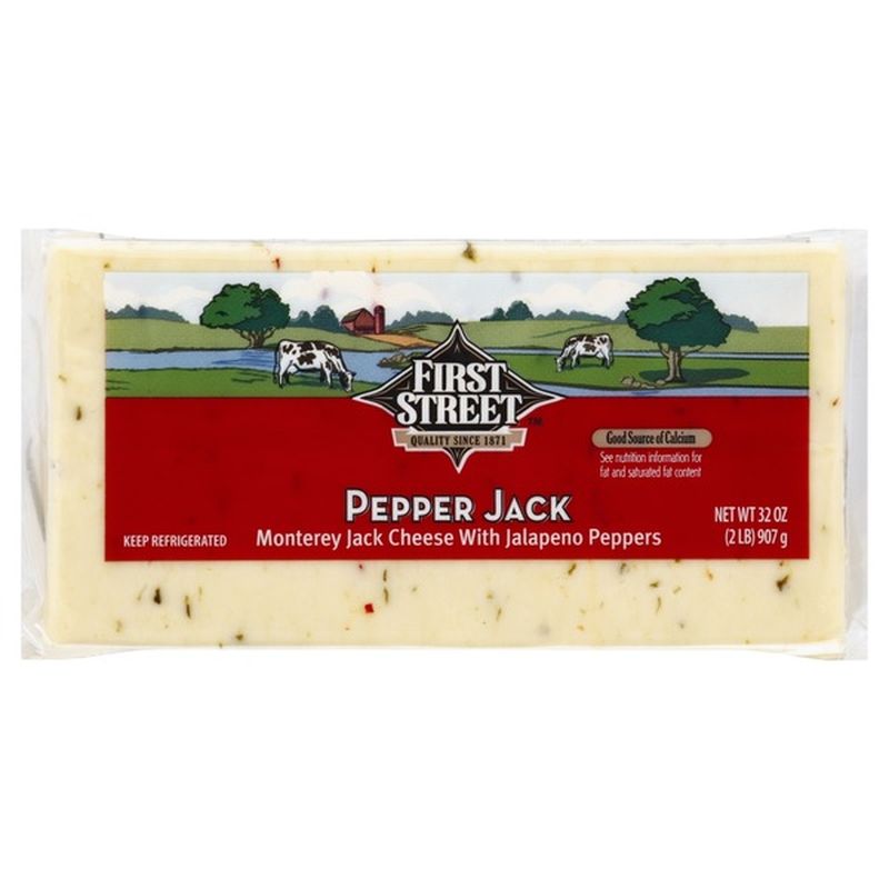 First Street Monterey Jack Cheese With Jalapeno Peppers (2 lb) - Instacart